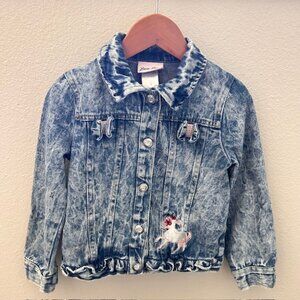 Little Lass Girl Unicorn Denim jacket Size 5